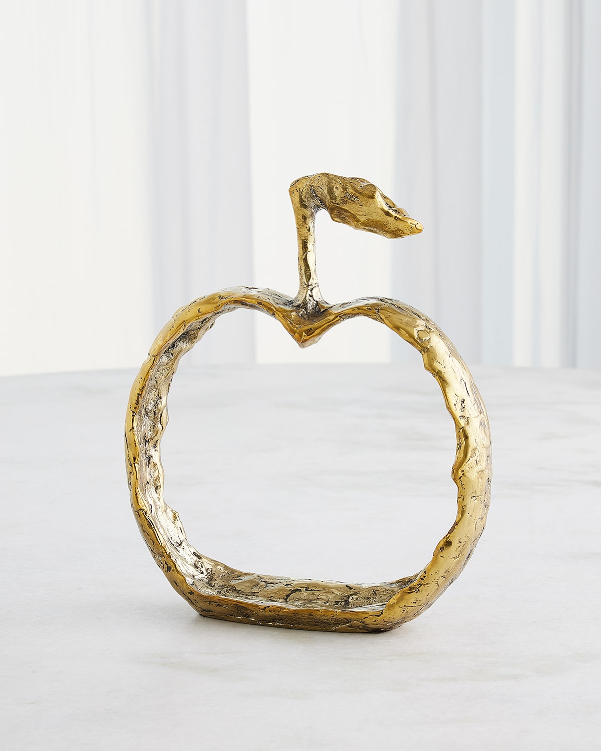 Global Views Brass Apple Silhouette Decor In Brass
