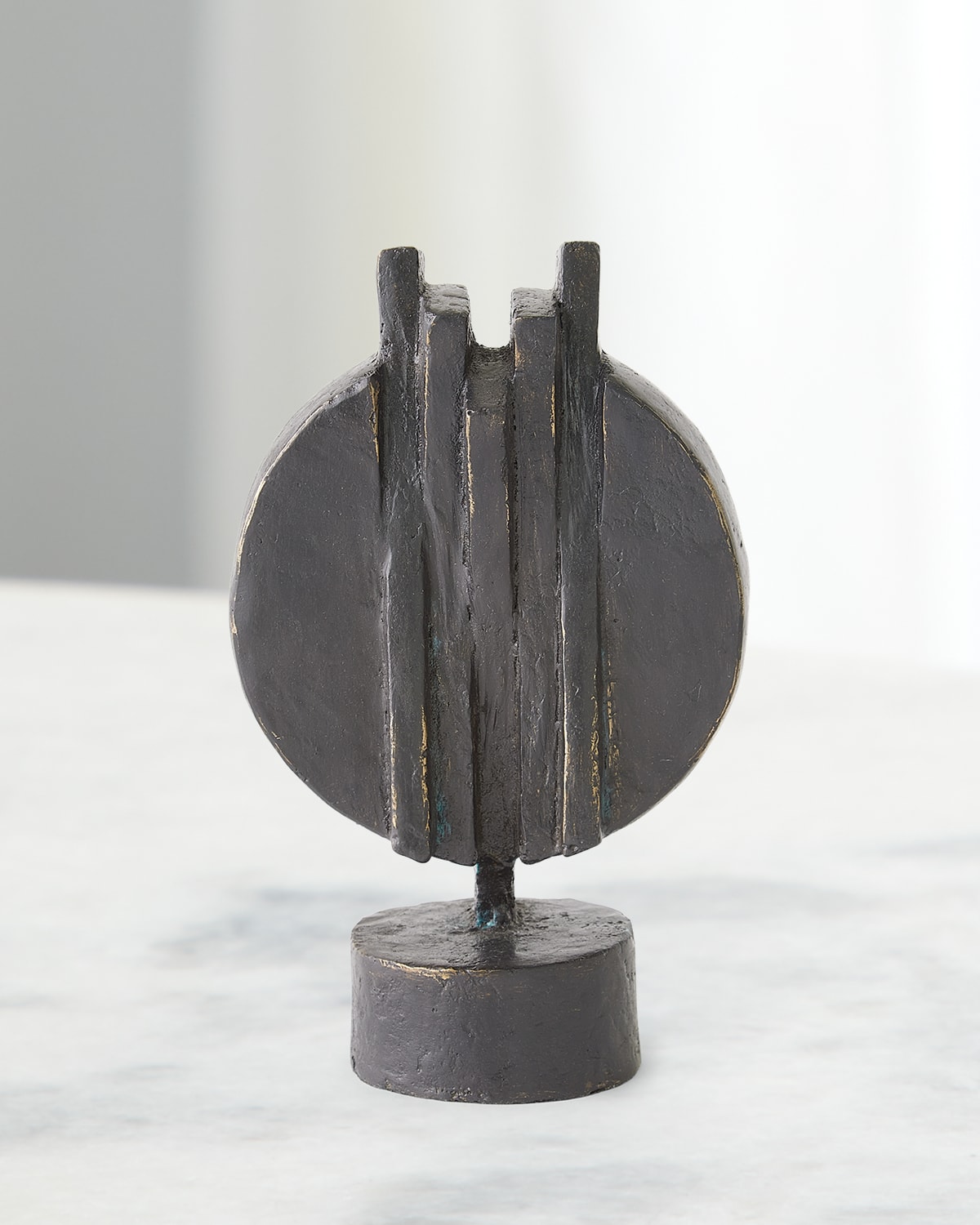Global Views Deconstructed Disk Sculpture In Bronze