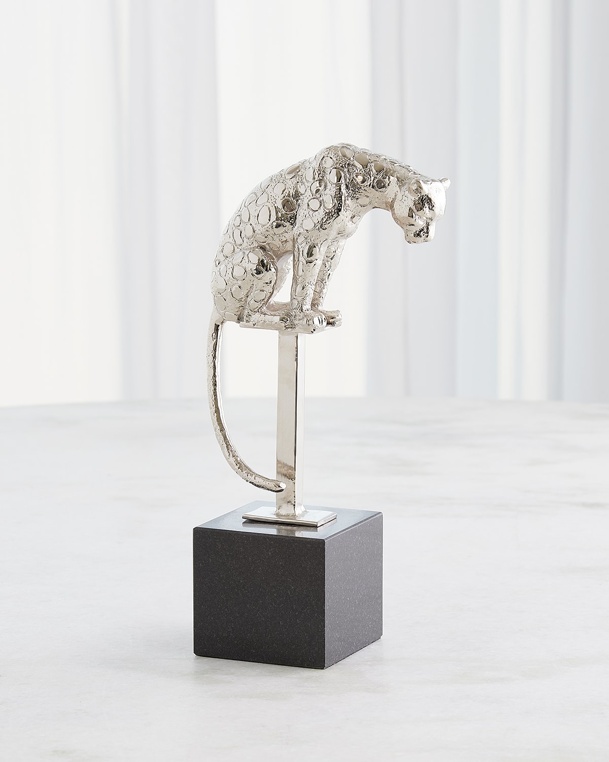 Global Views Perched Jaguar On Stand, Nickel In Nickel