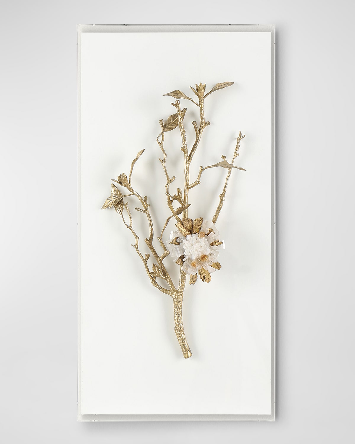 John-richard Collection Gold Calcite I Wall Accent In White