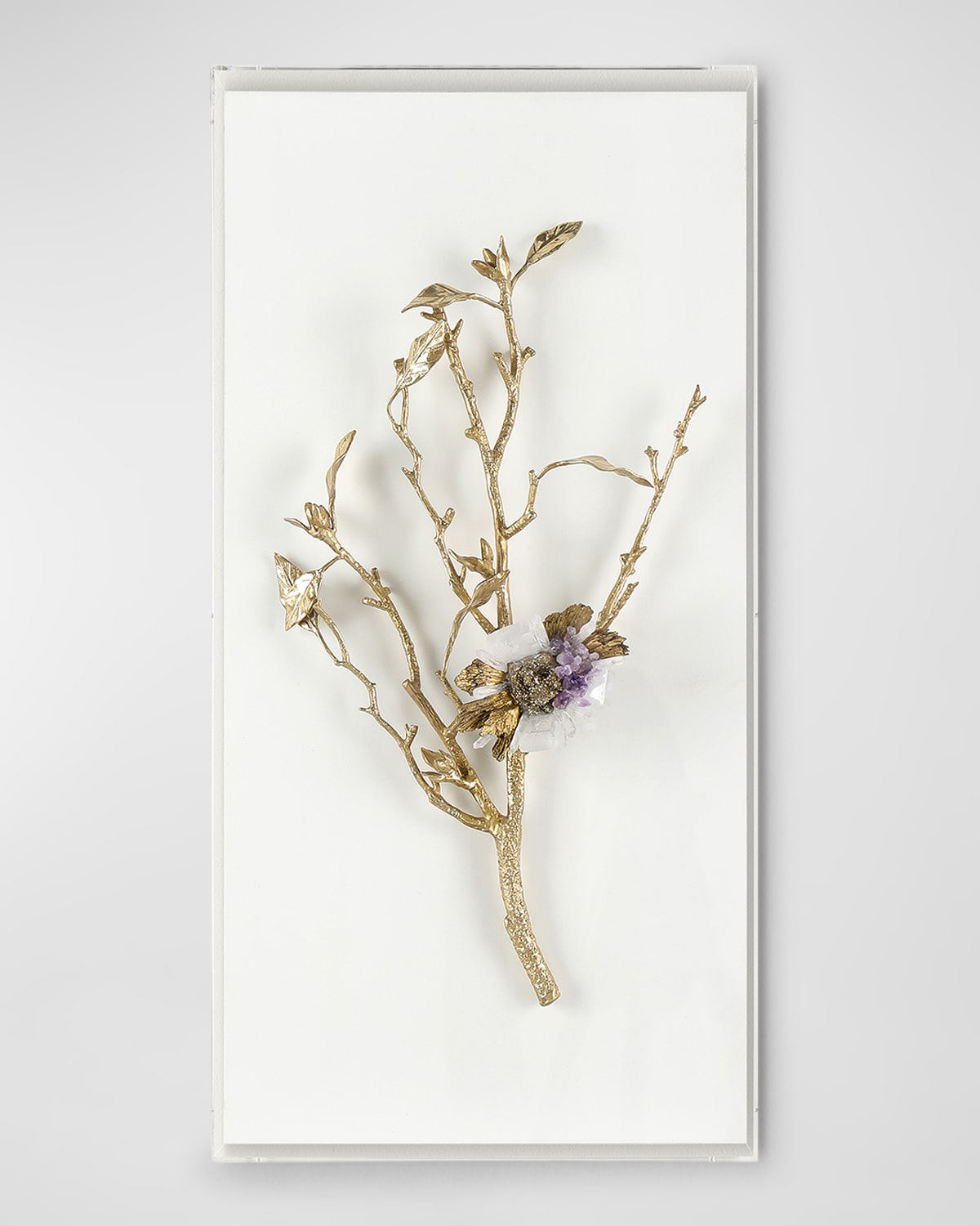 John-richard Collection Gold Calcite Ii Wall Accent In White