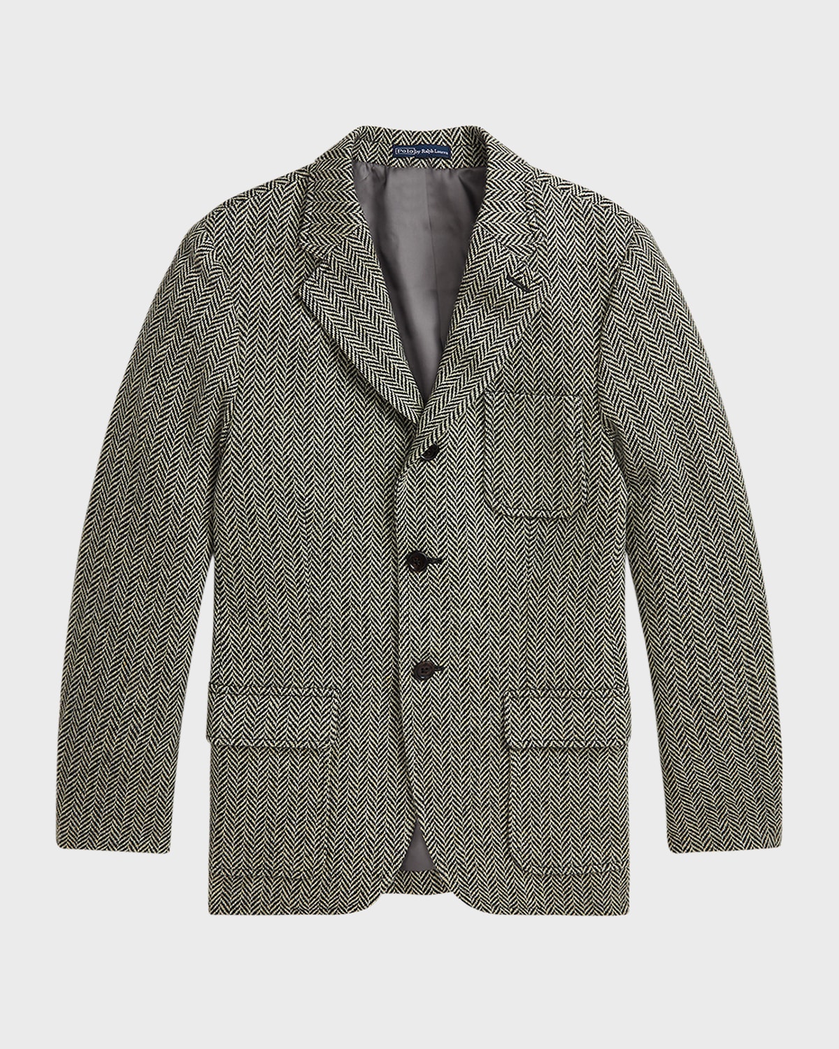 Polo Ralph Lauren Wool-blend Herringbone Sport Coat In Blackcream