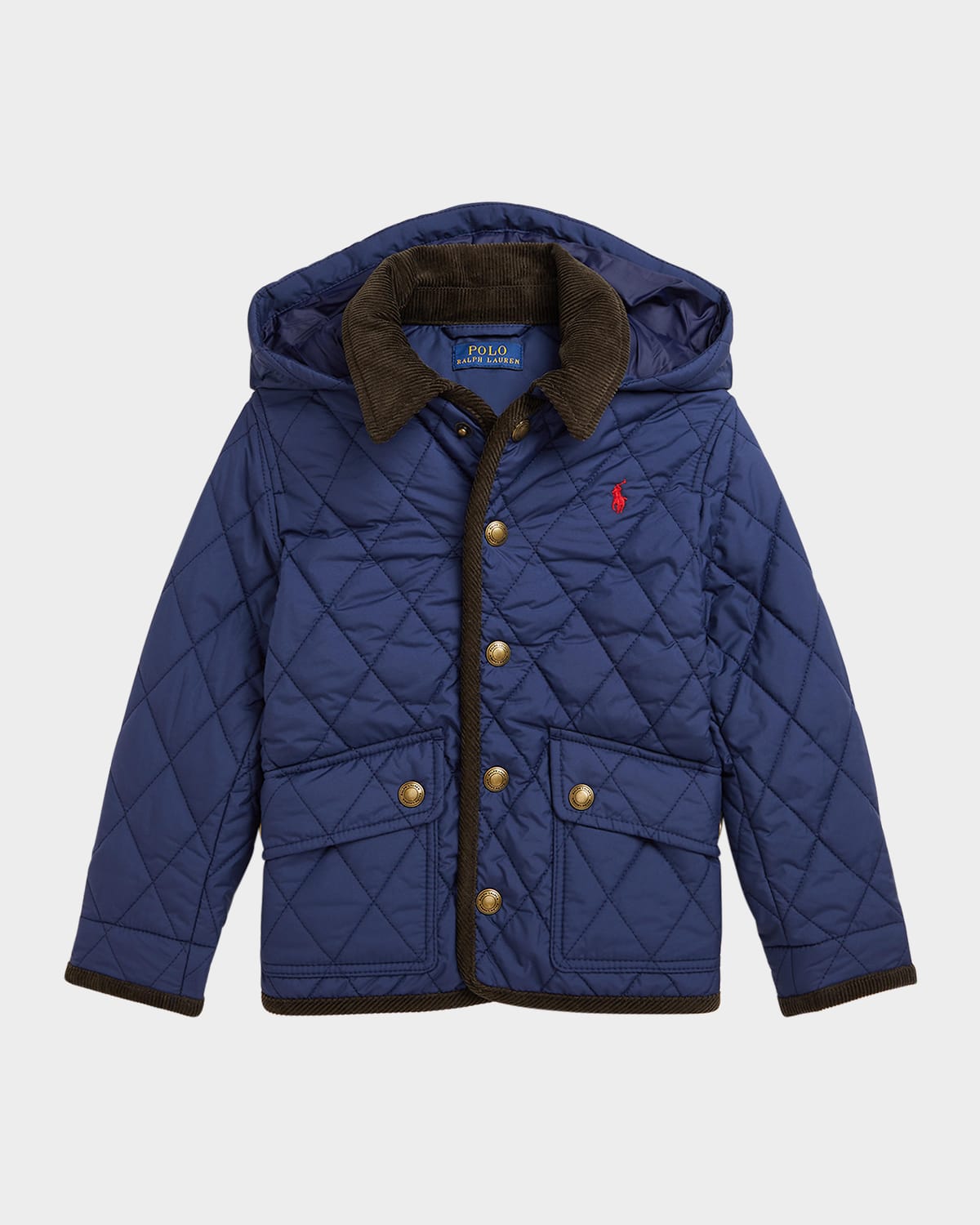Polo Ralph Lauren Boy's Matte Quilted Collared Jacket In Newport Navy