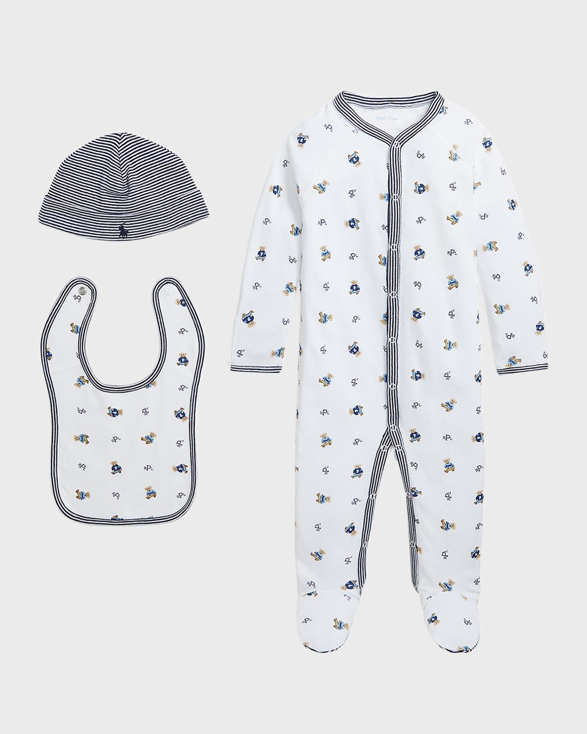 Ralph Lauren Childrenswear Boy's 3-Piece Gift Set, Size Newborn-9M