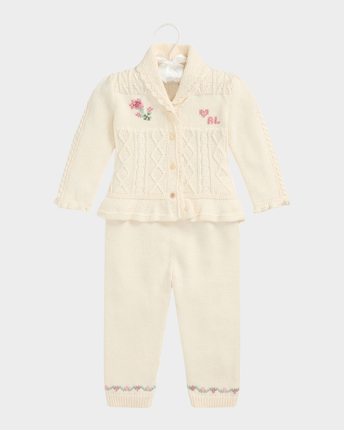 Ralph Lauren Girl's Floral Intarsia Two-piece Set