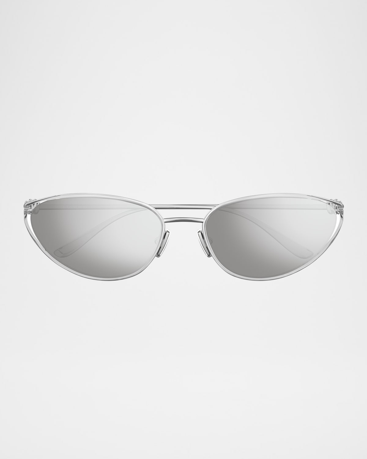 Bottega Veneta 57mm Cat Eye Sunglasses In Shiny Silver