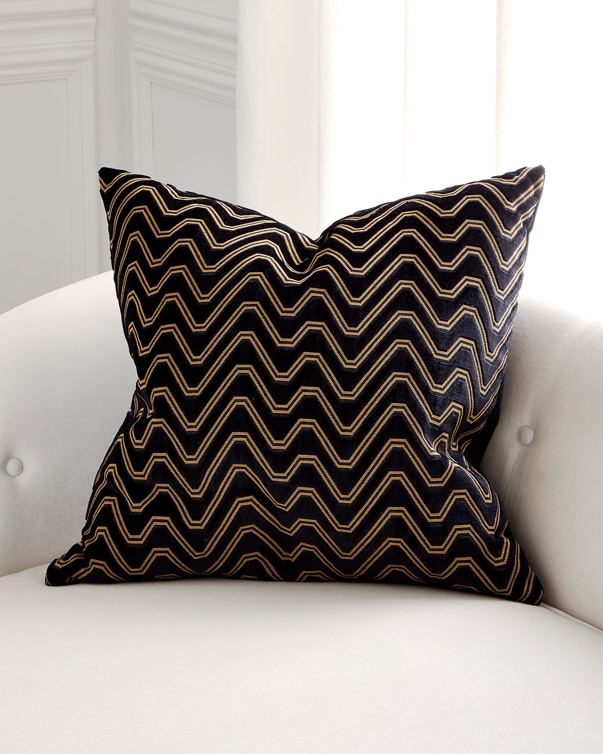 D.v. Kap Home Citadel Velvet Decorative Pillow, 24" Square In Black