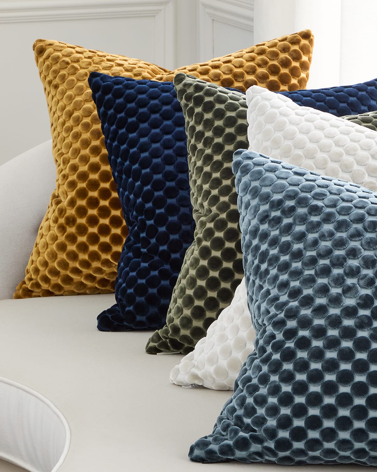 D.V. KAP Home Dance Velvet Polka Dot Decorative Pillow, 24" Square