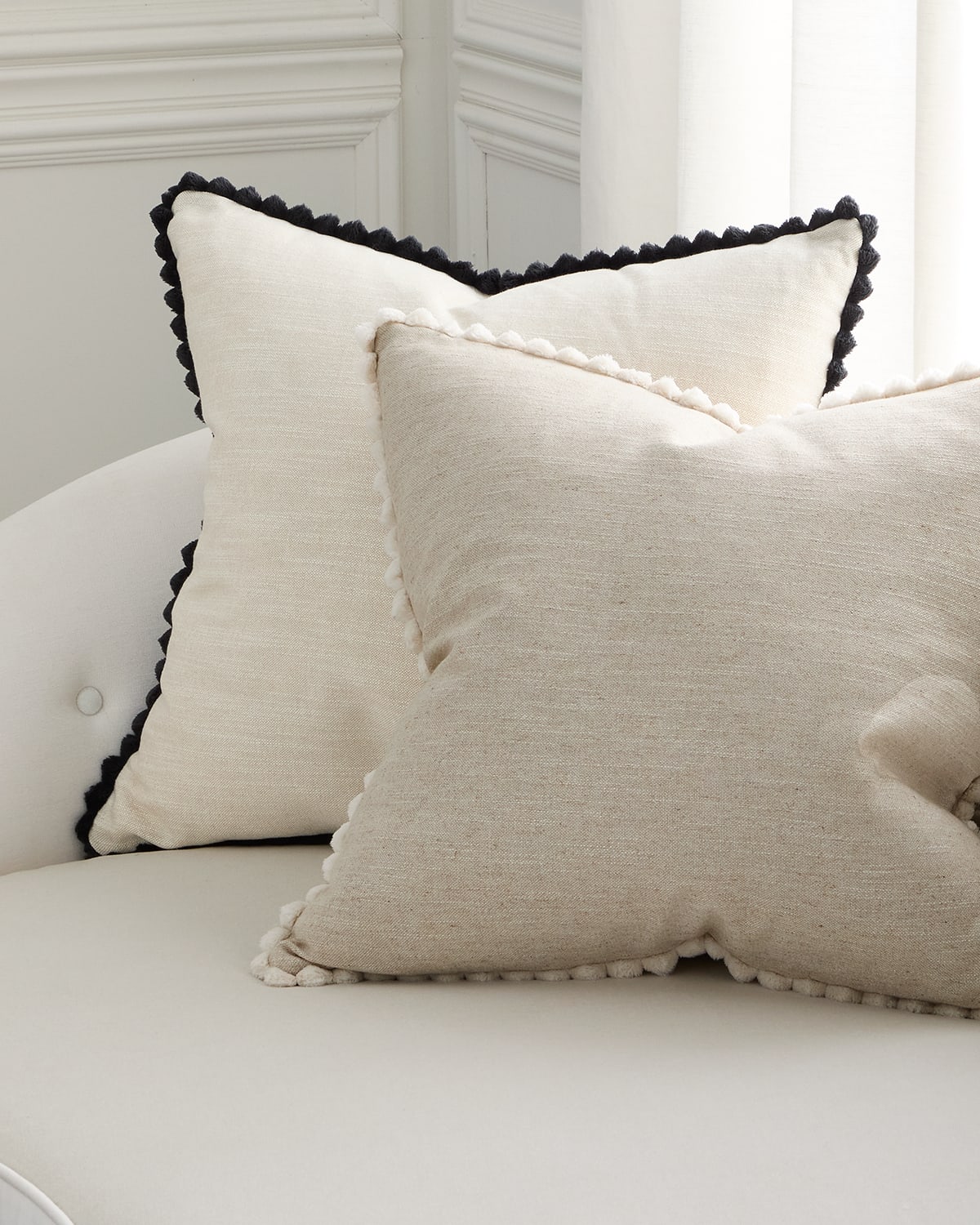 D.v. Kap Home Pom Chic Decorative Pillow, 24" Square In Ivory