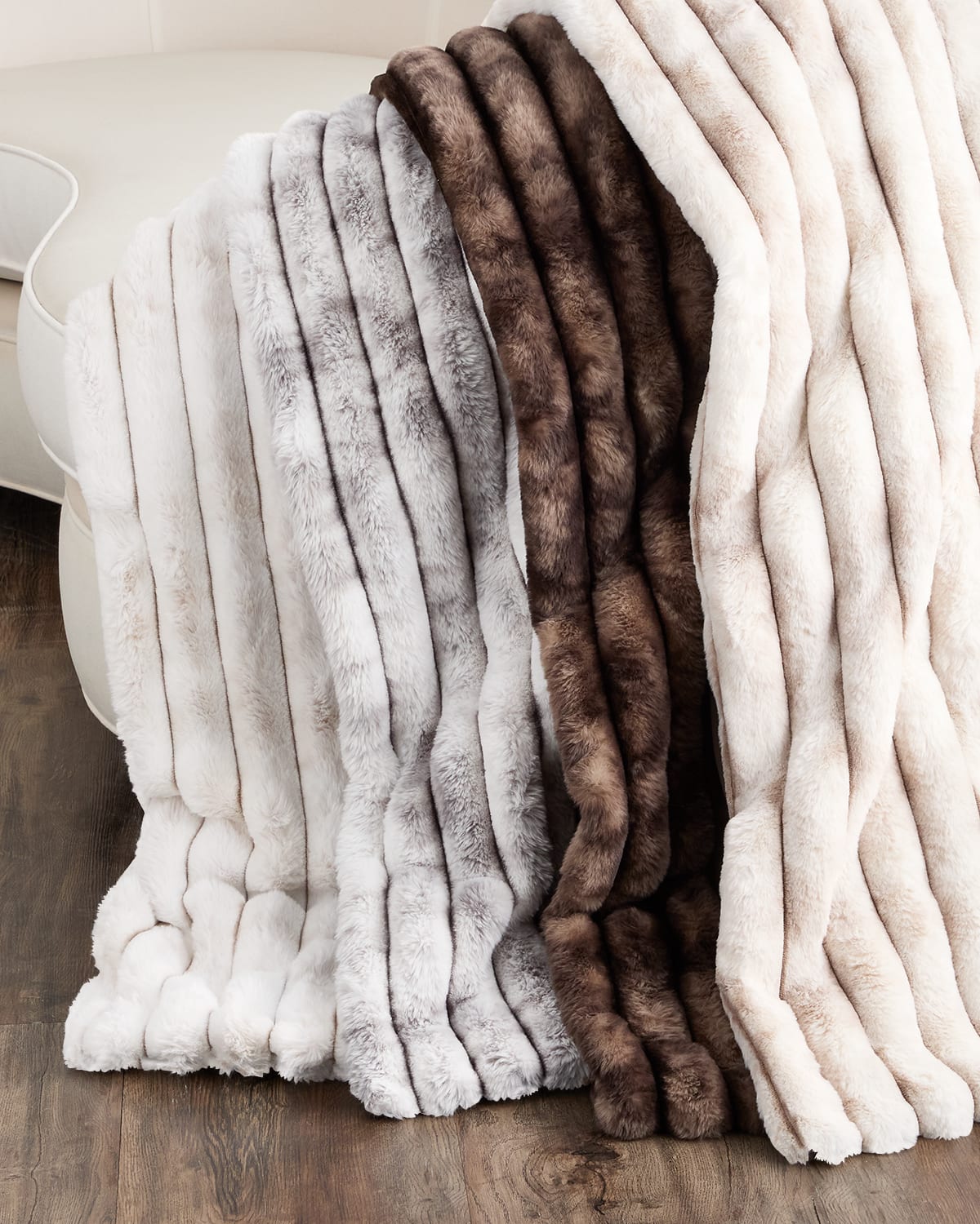 D.v. Kap Home Summit Faux Fur Throw, 55" X 72" In Mocha