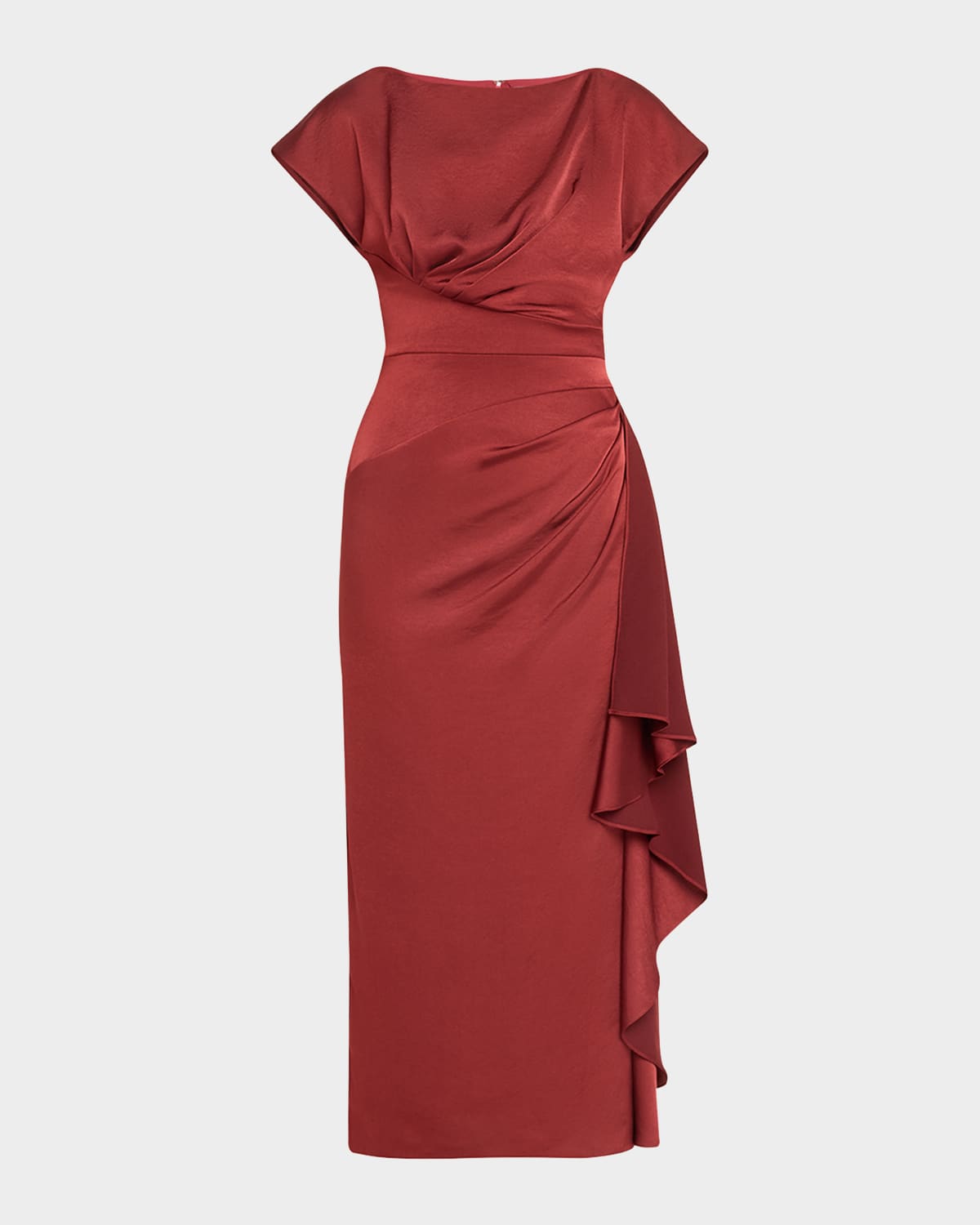 Florence Draped Short-Sleeve Midi Dress