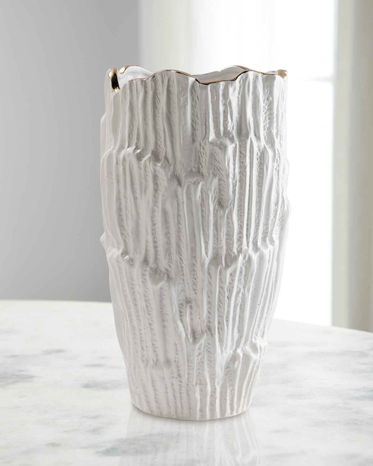 Port 68 Havana Tall Vase In White/gold