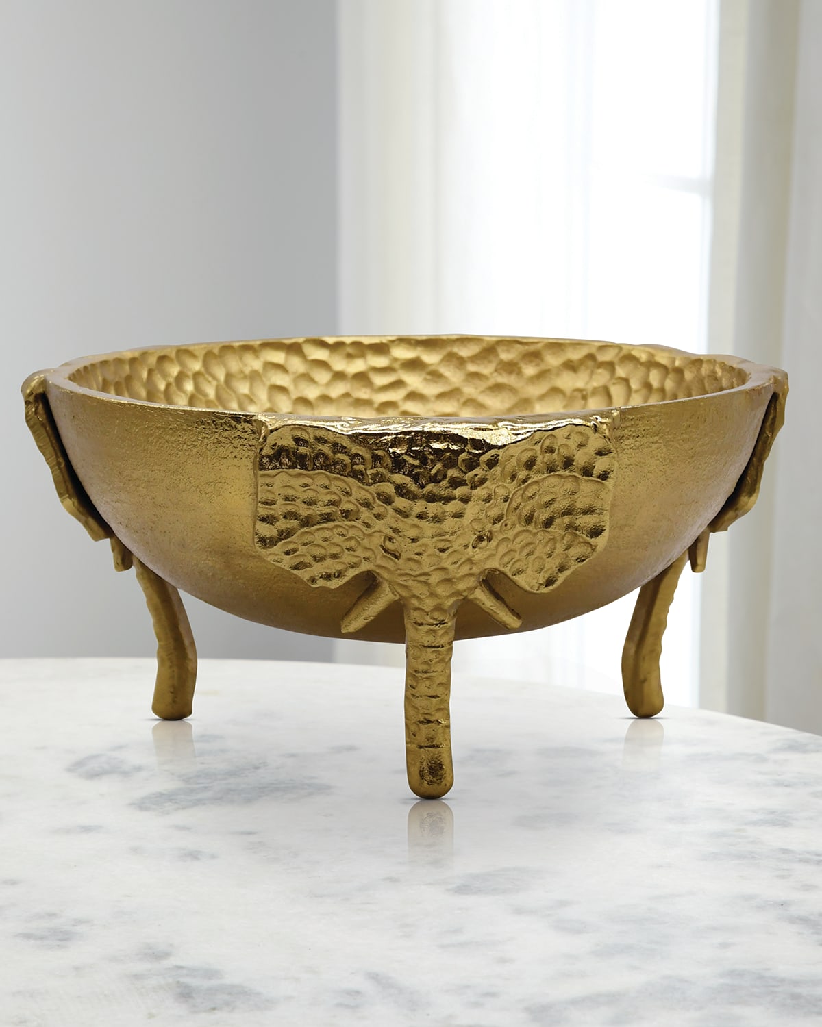 Worlds Away Elepha Bowl In Gold
