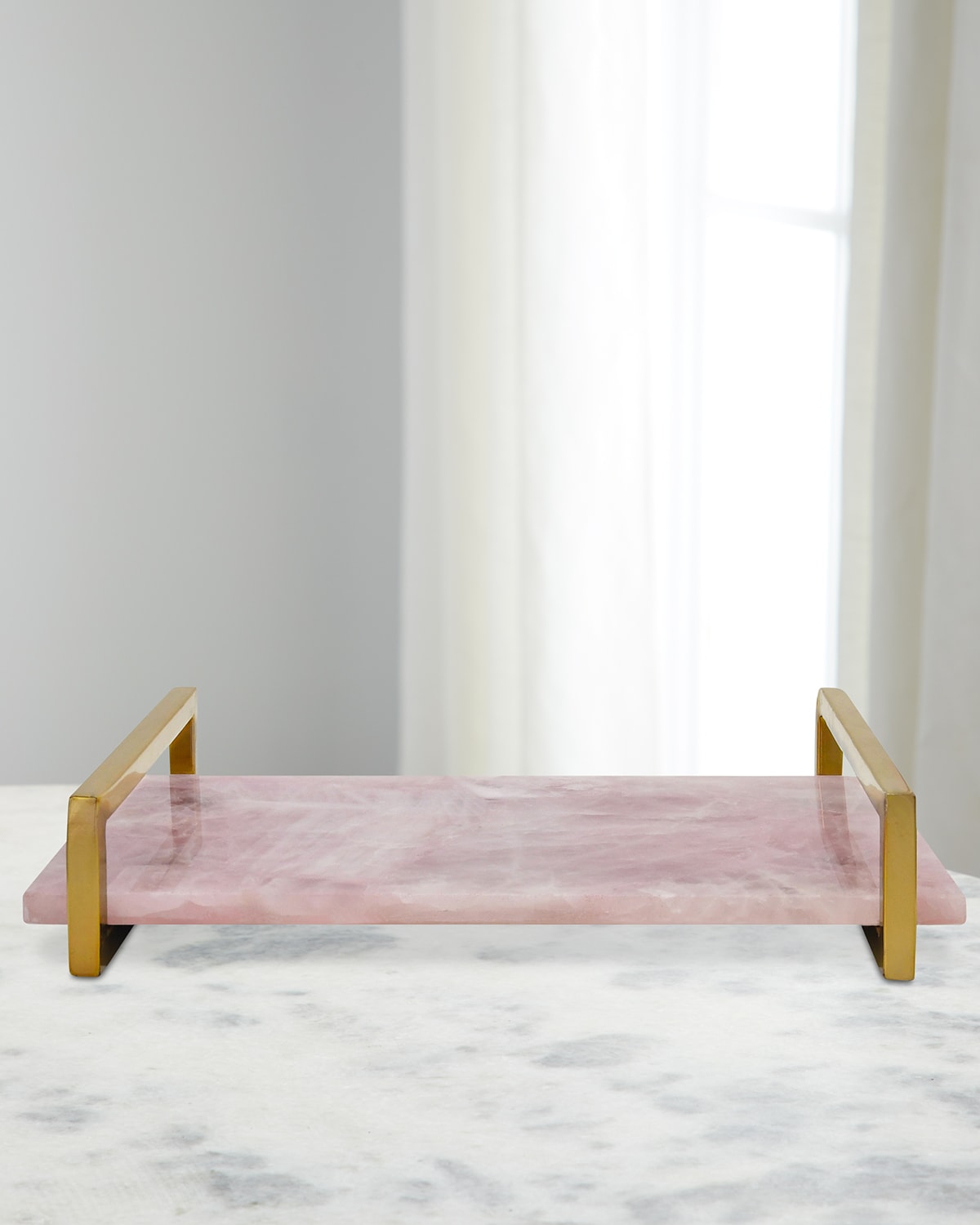 Worlds Away Jarvis Quartz Tray In Pink