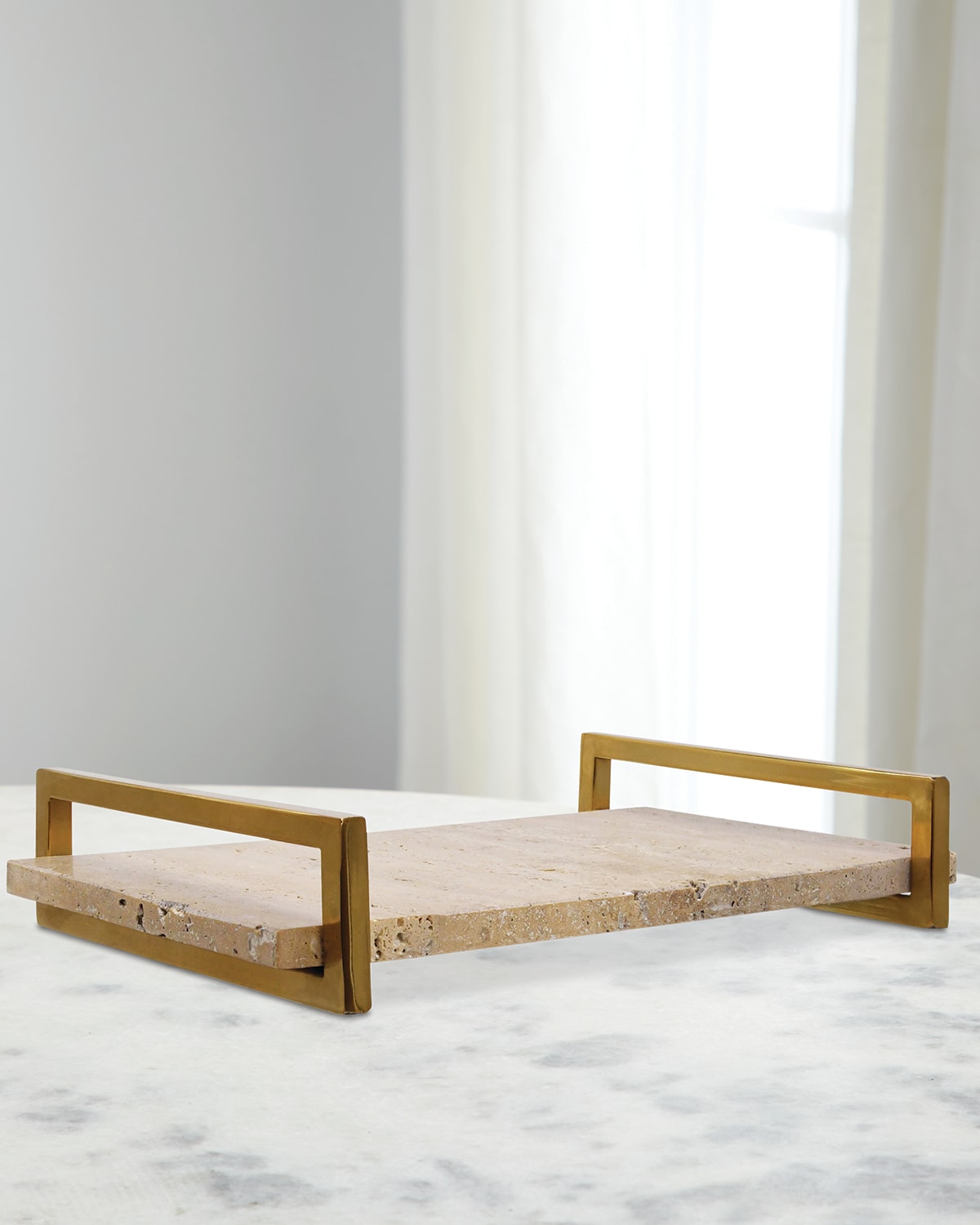 Worlds Away Jarvis Tray In Tan