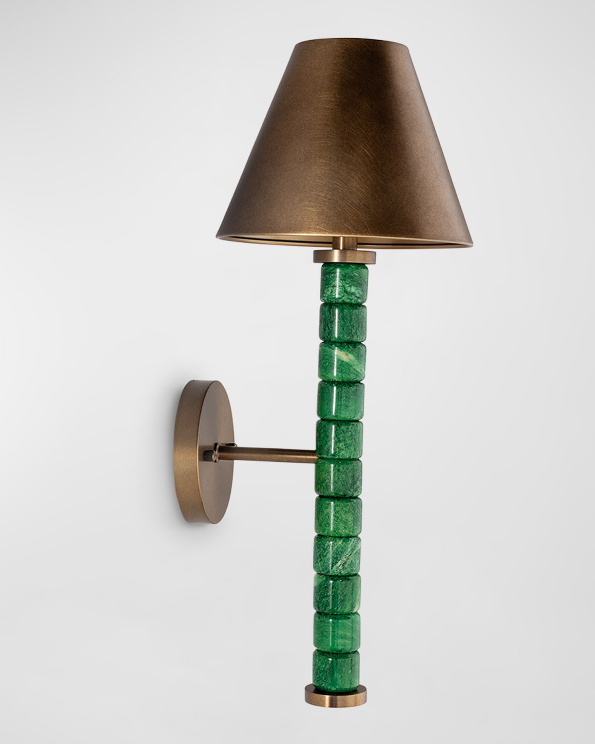 Port 68 Jade Garden Green Sconce In Jade Green/brass