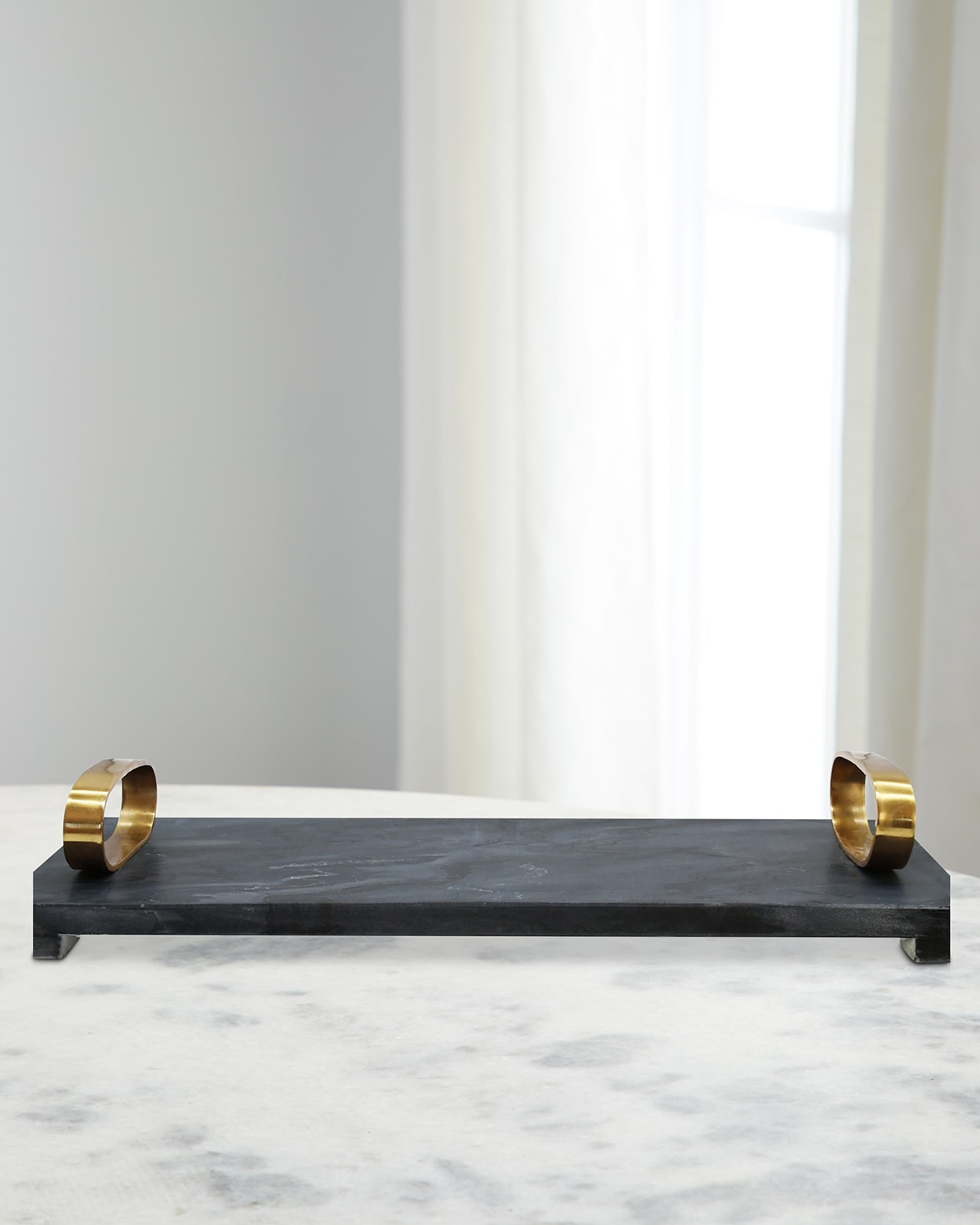 Worlds Away Tadeo Tray In Black
