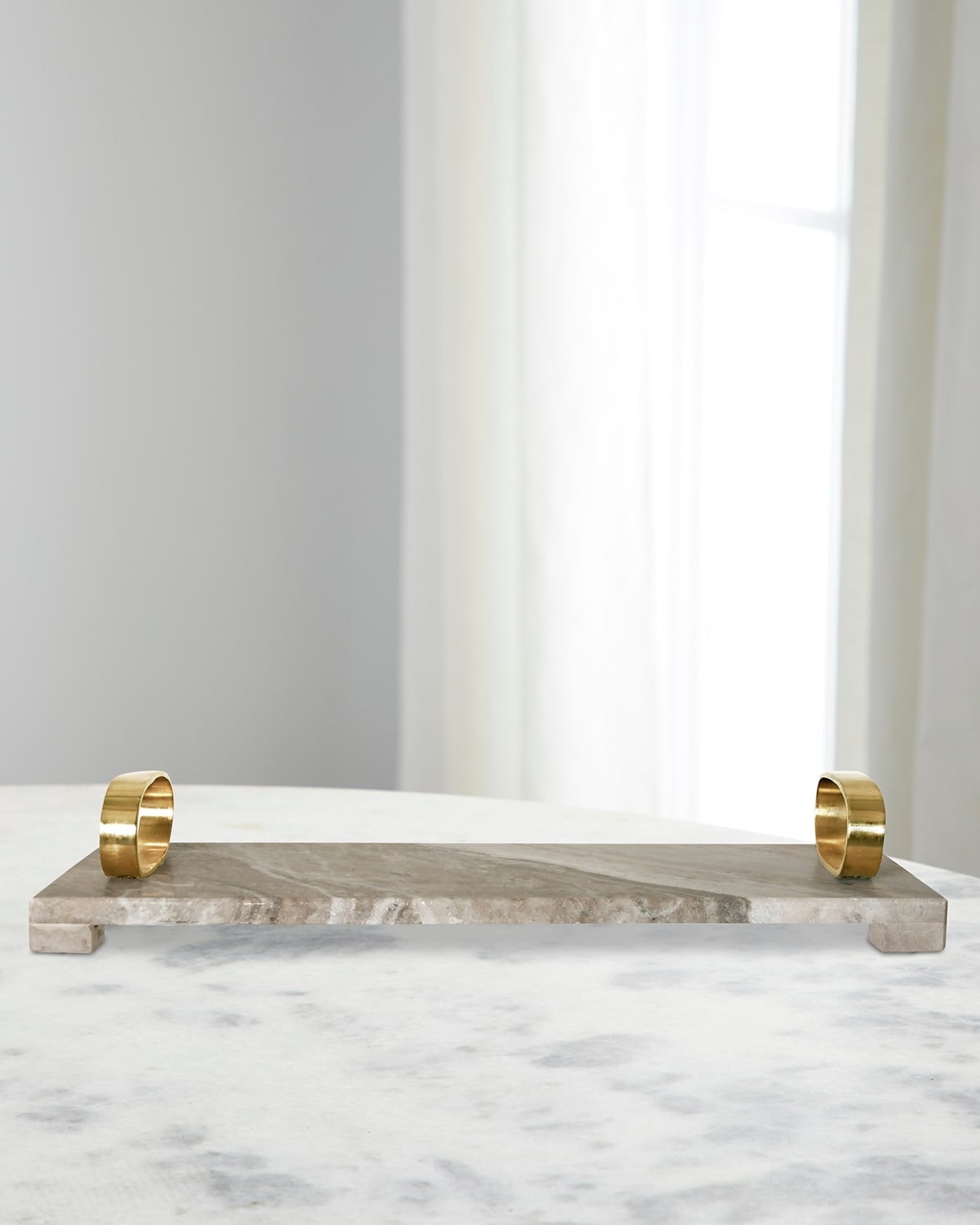 Worlds Away Tadeo Tray In Beige
