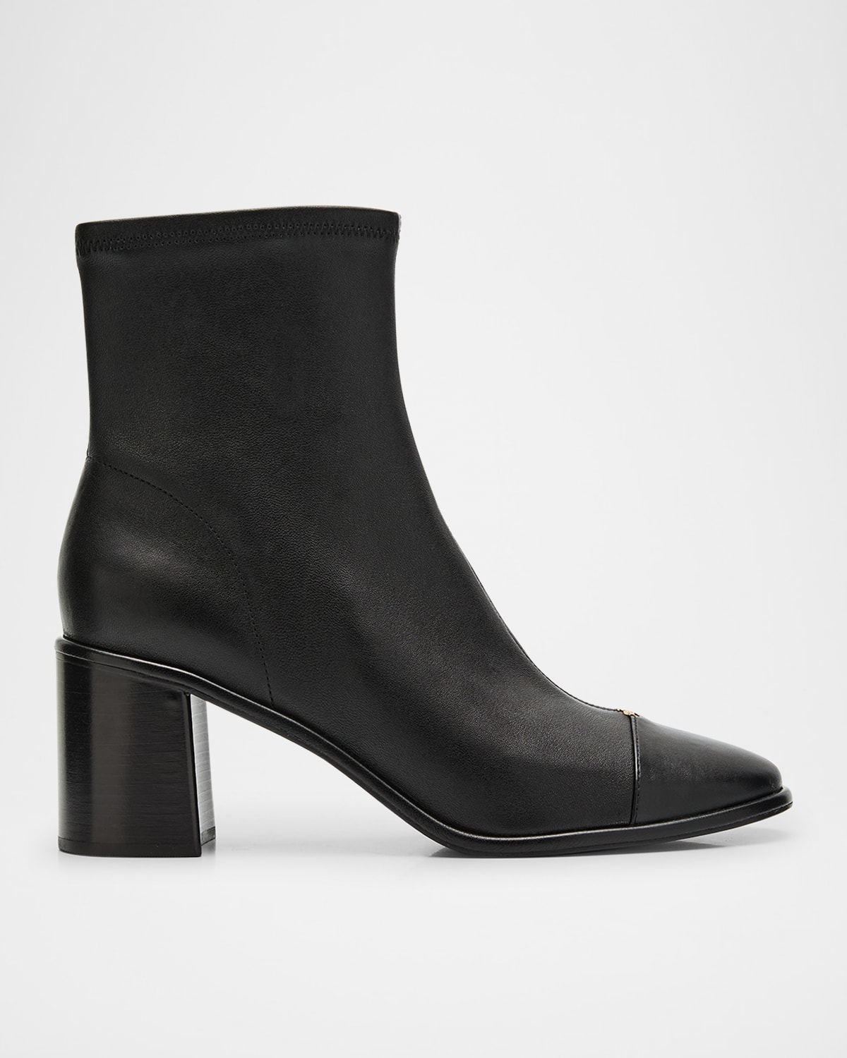 Leather Cap-Toe Ankle Boots