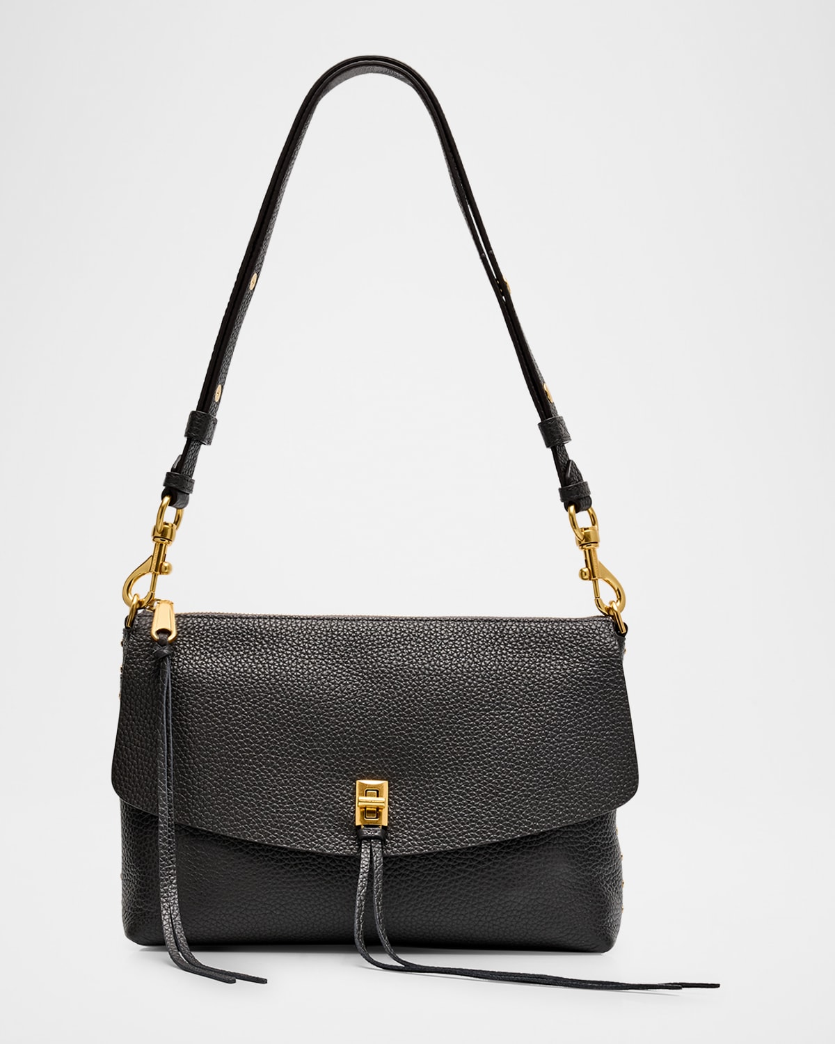 Rebecca Minkoff Darren Zip Leather Shoulder Bag In Shadow