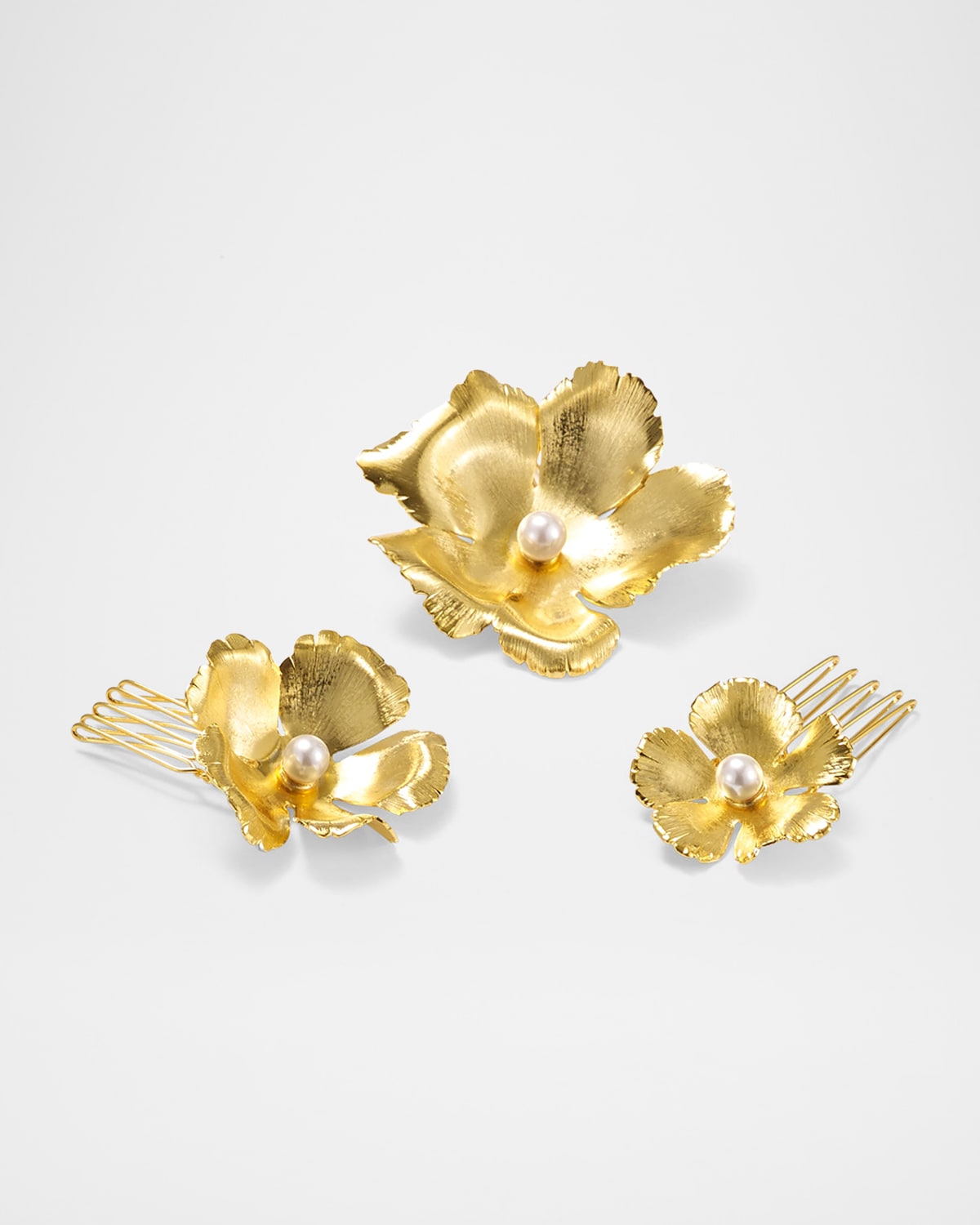 Eden Floral Faux Pearl Hair Pins, Set of 3