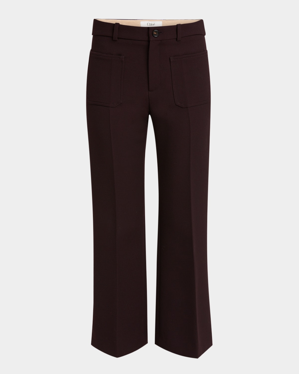 Flared Crop Cavalry Wool Trousers