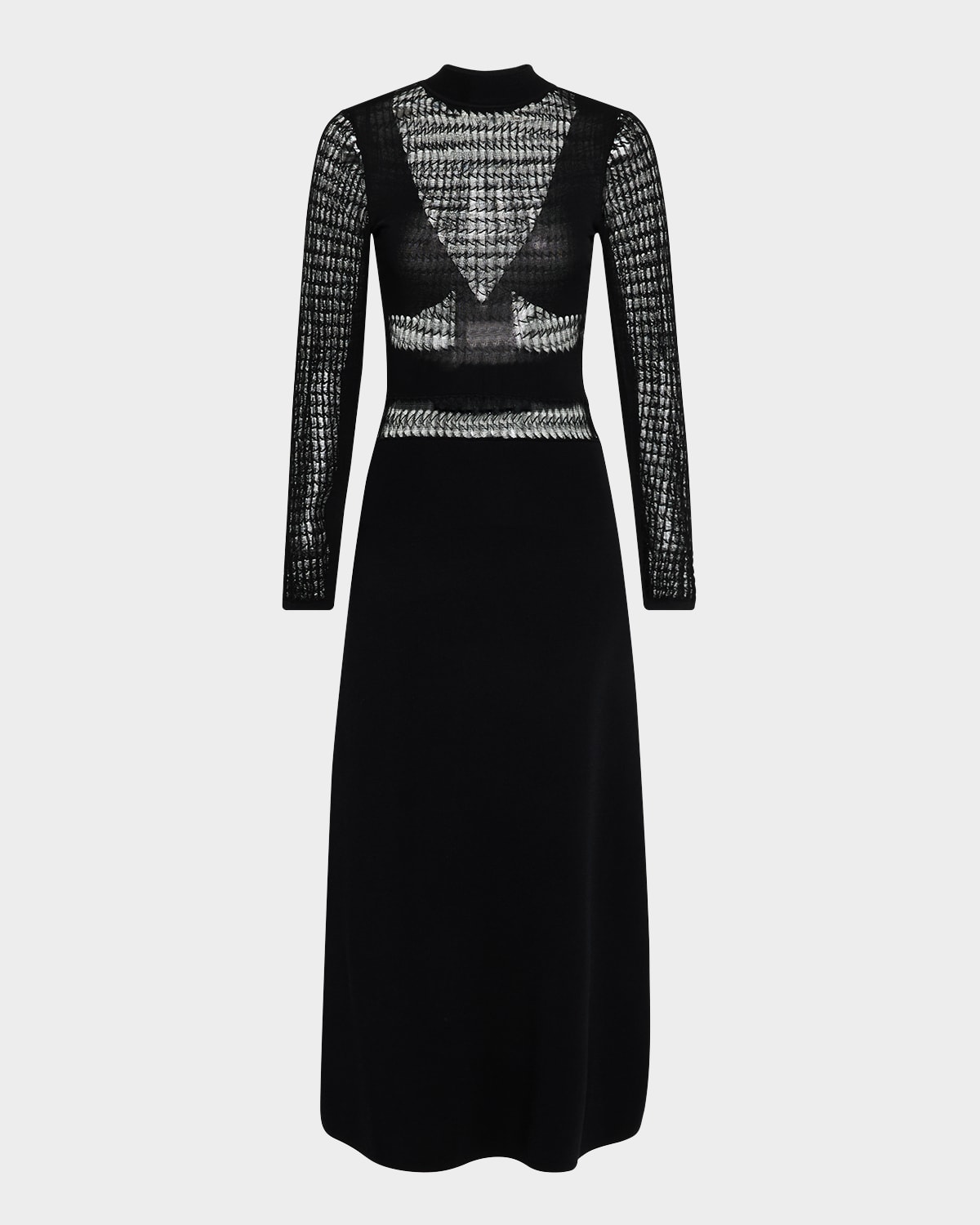 Iro Beryl Long-sleeve Knit Midi Dress In Black