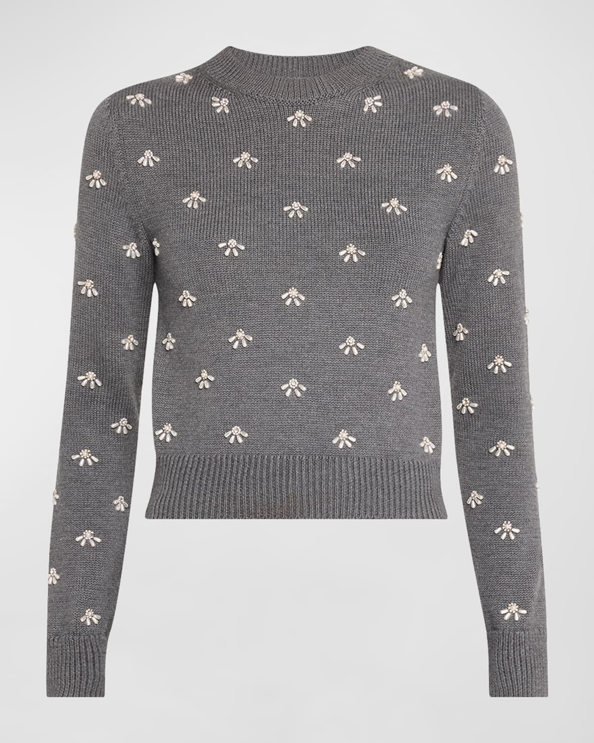 Pearl Cabochon Wool Pullover