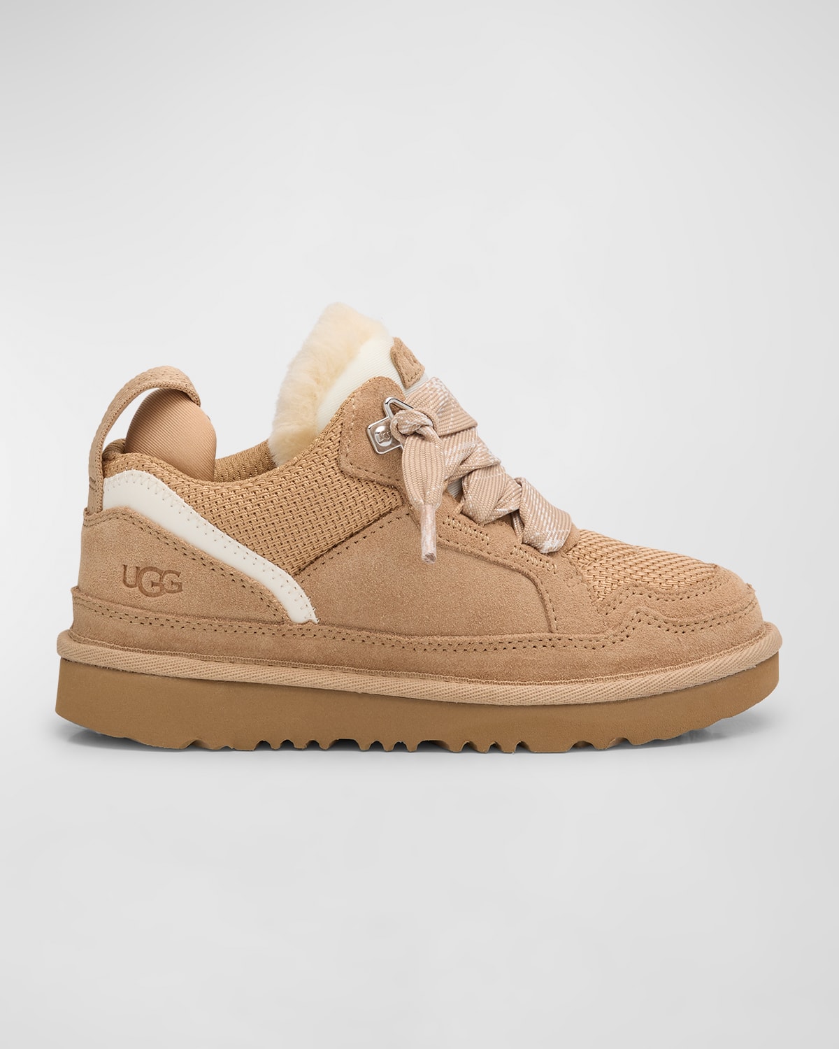 Shop Ugg Kid's Lowmel Suede Lace-up Sneakers In Sand