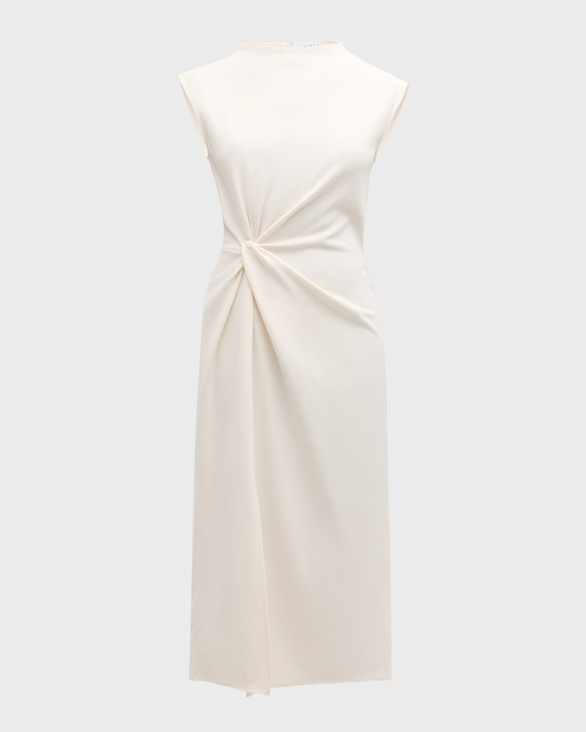 Robinella Knotted Cap-Sleeve Midi Dress