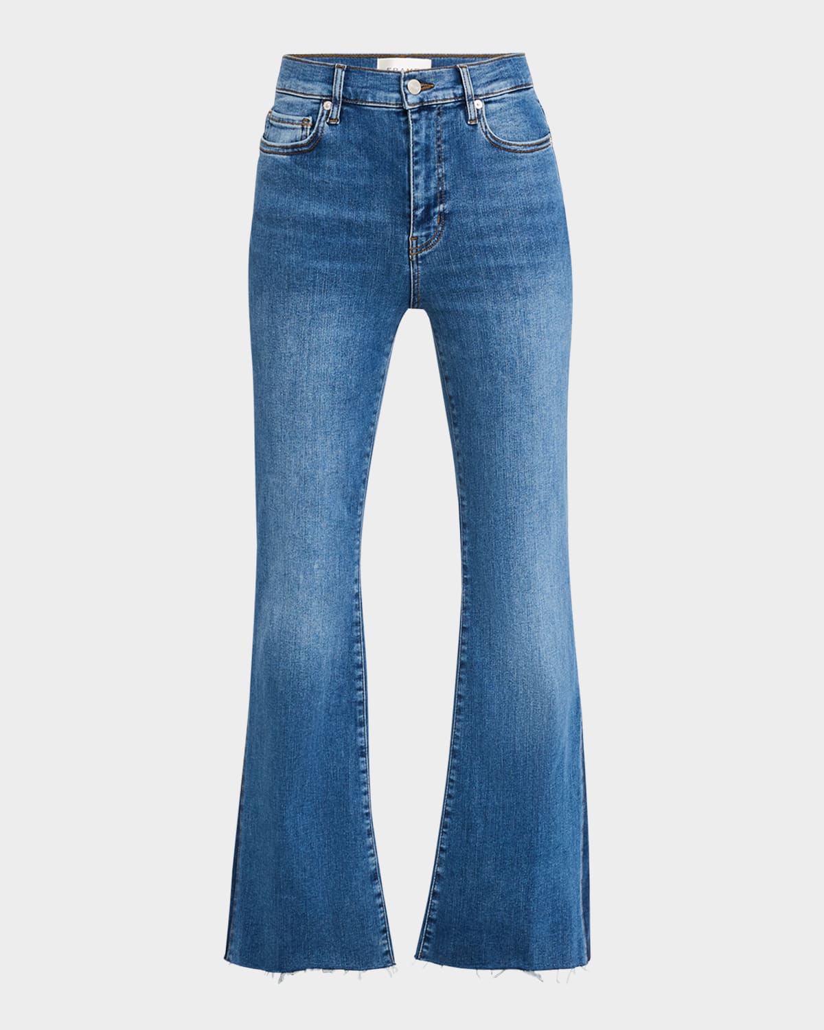 Frame Le Easy Flare Raw Hem Jeans In Mermaid