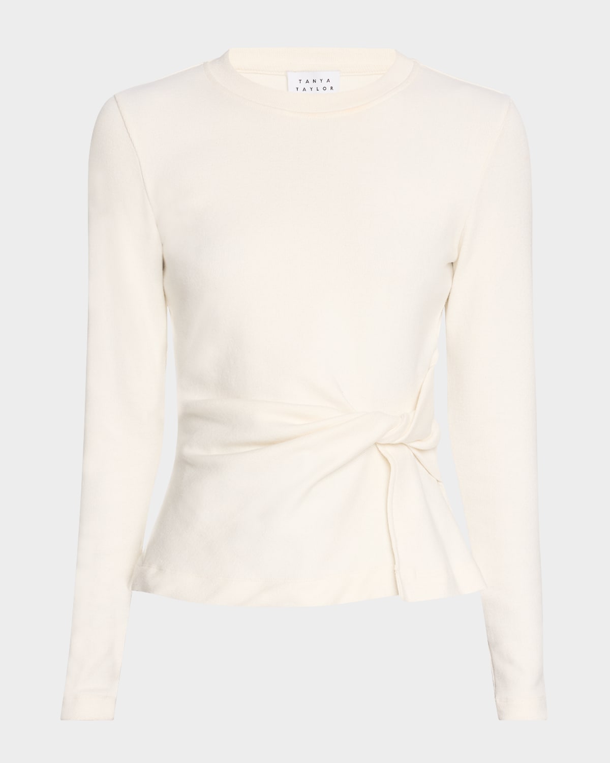 TANYA TAYLOR CARLITA LONG-SLEEVE TWIST TOP 