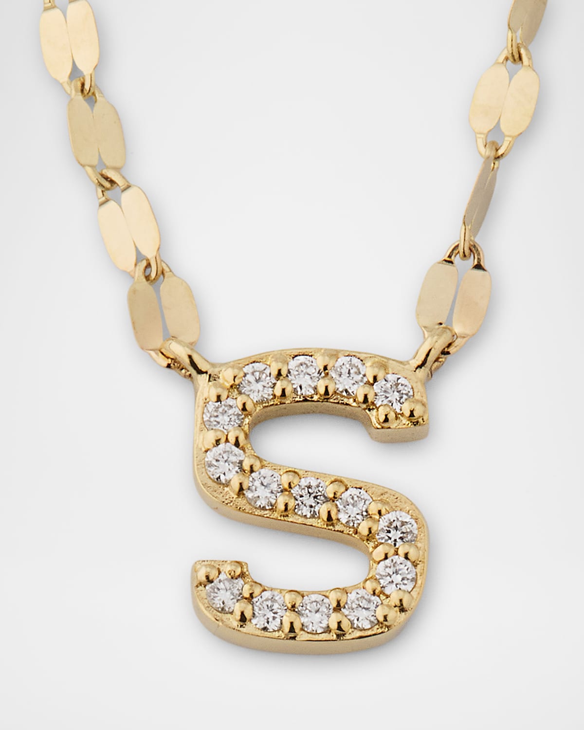 Flawless Mini Intial Pendant Necklace with Jump Ring, 16-18"L