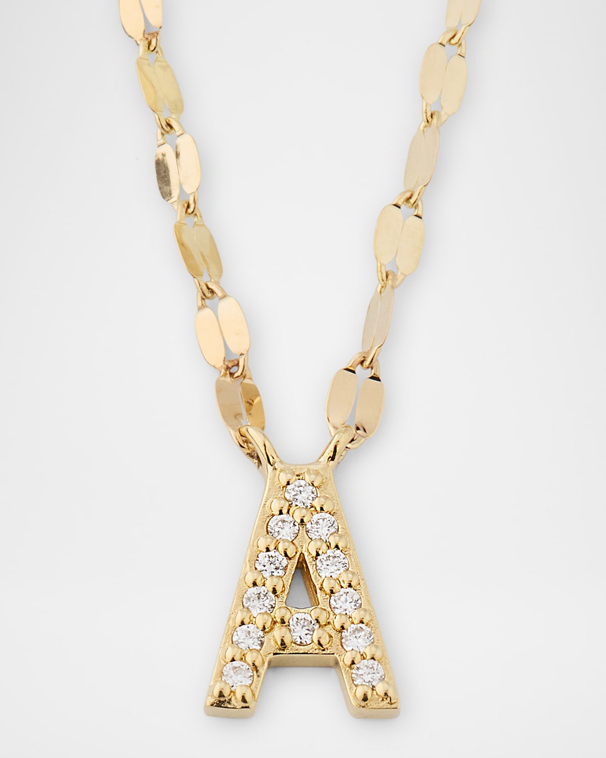 Flawless Mini Intial Pendant Necklace with Jump Ring, 16-18"L