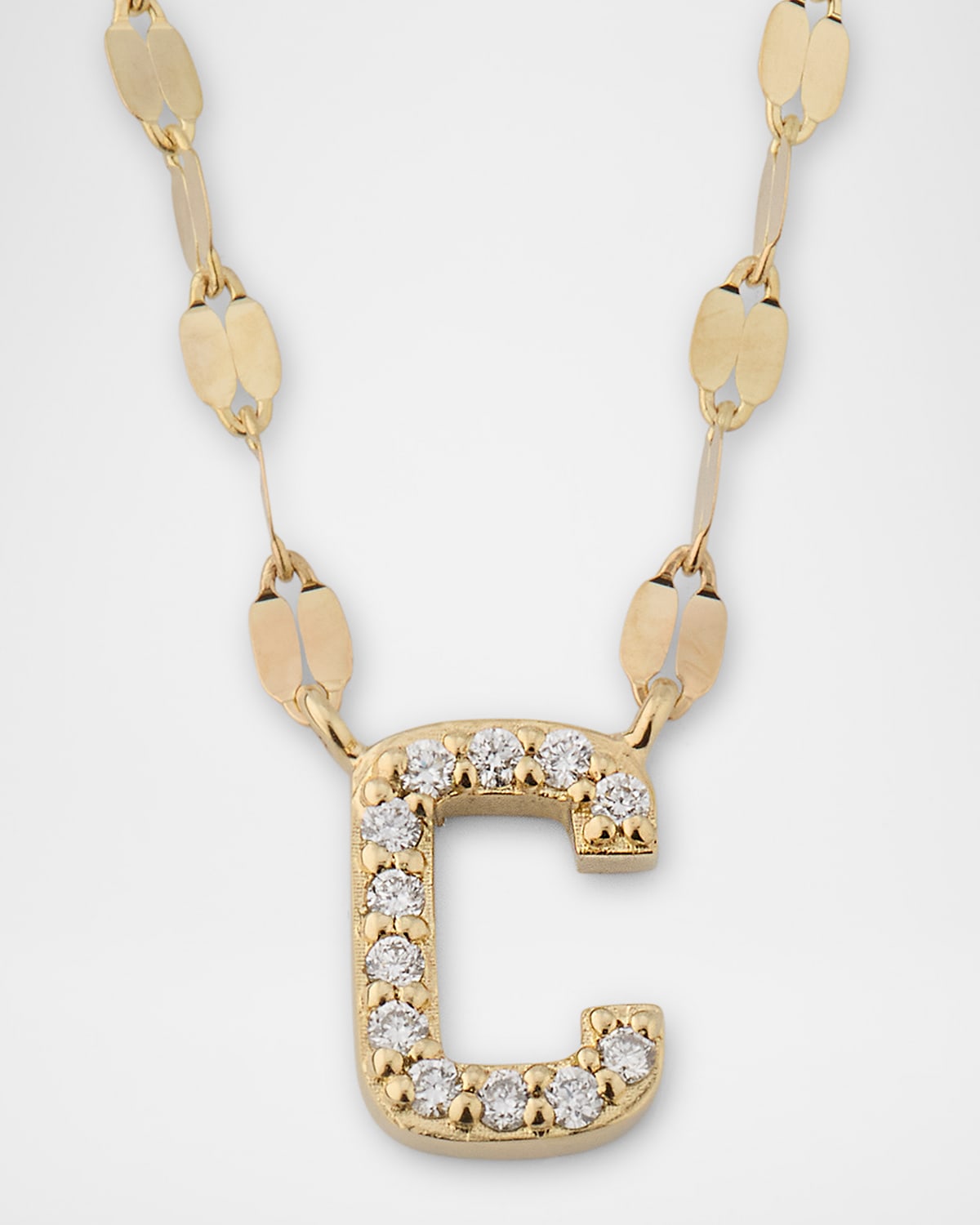 Flawless Mini Intial Pendant Necklace with Jump Ring, 16-18"L