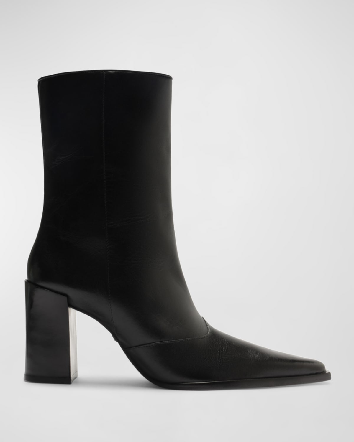 SCHUTZ RAFFAELA LEATHER WESTERN ANKLE BOOTIES 