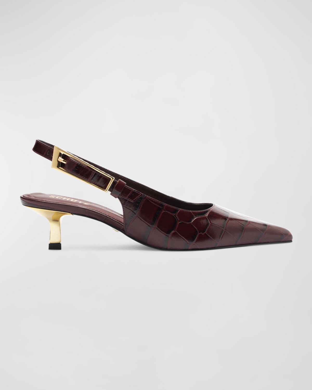 SCHUTZ CIARA CROCO SLINGBACK PUMPS 