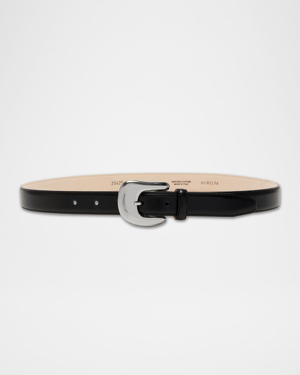 Aureum Collective Leather Belt W/ Golden Hardware In Multi