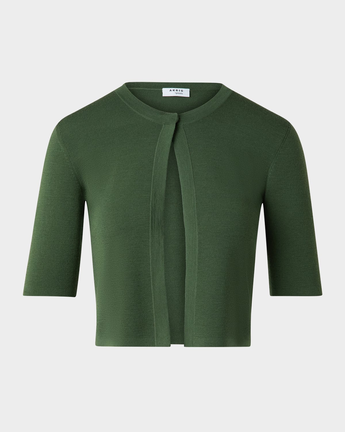 One Button Merino Wool Cropped Cardigan