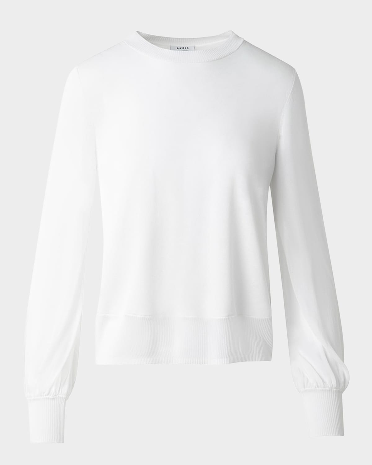 Semi Sheer Knit Crewneck Sweater