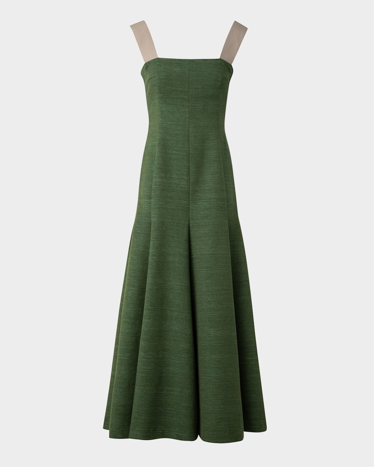 AKRIS PUNTO FIT-FLARE INDIAN SILK MIDI DRESS 