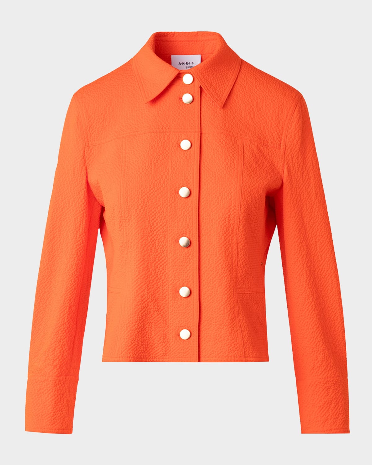 Akris Punto Cotton Seersucker Jacket In Orange
