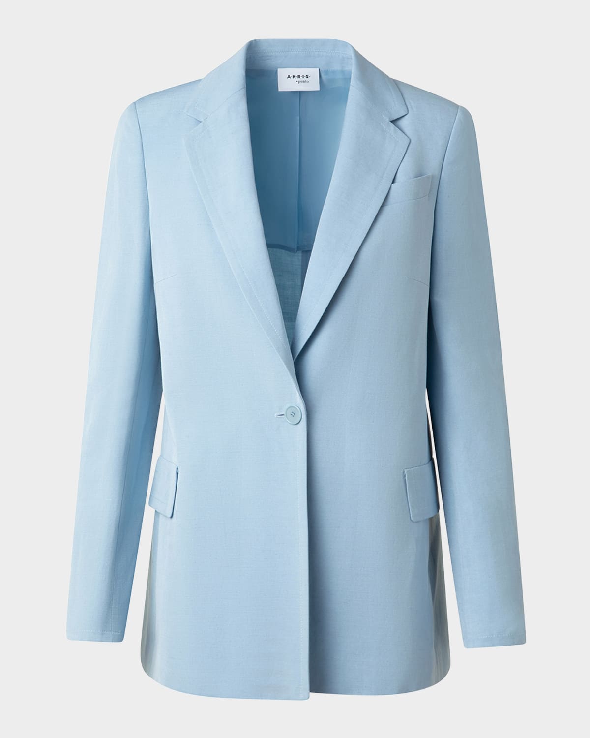 One-Button Linen Boyfriend Blazer