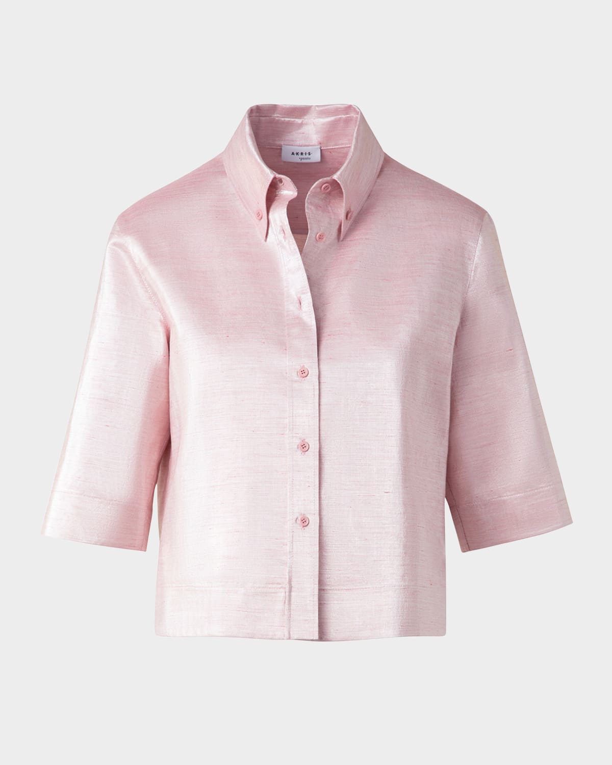 Cotton Linen Button-Front Blouse