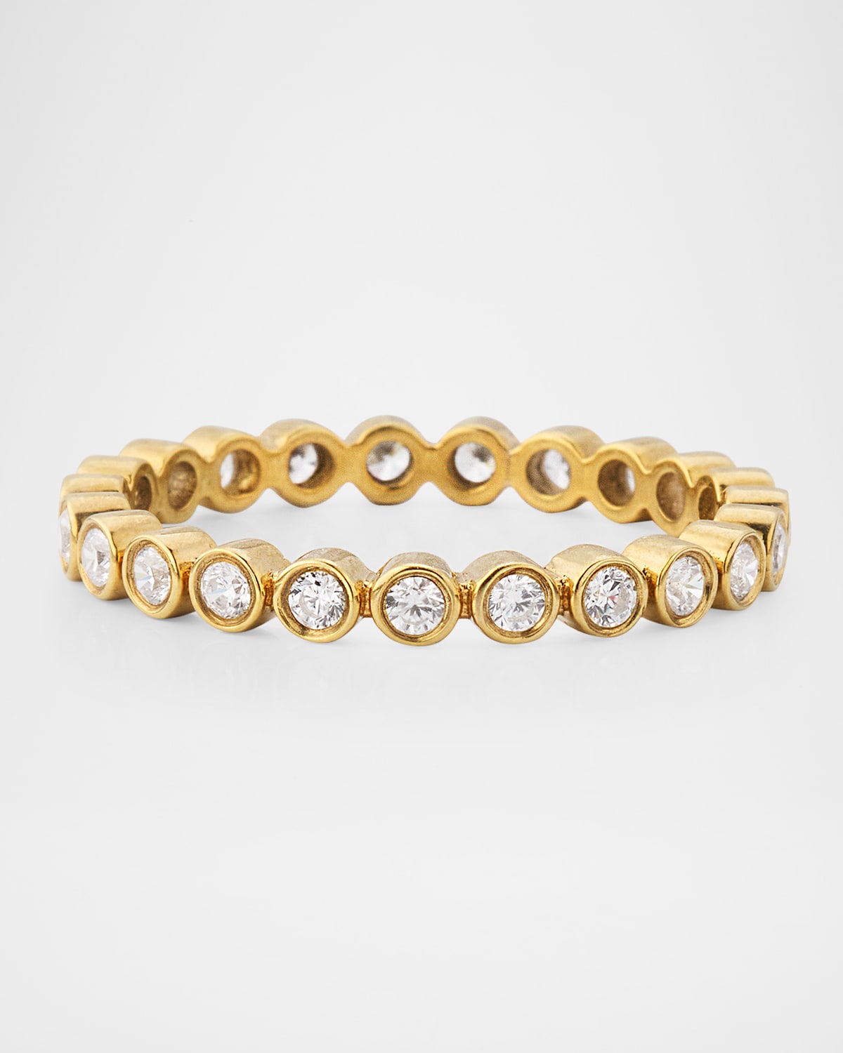 18K Yellow Gold Signature White Diamond Band Ring