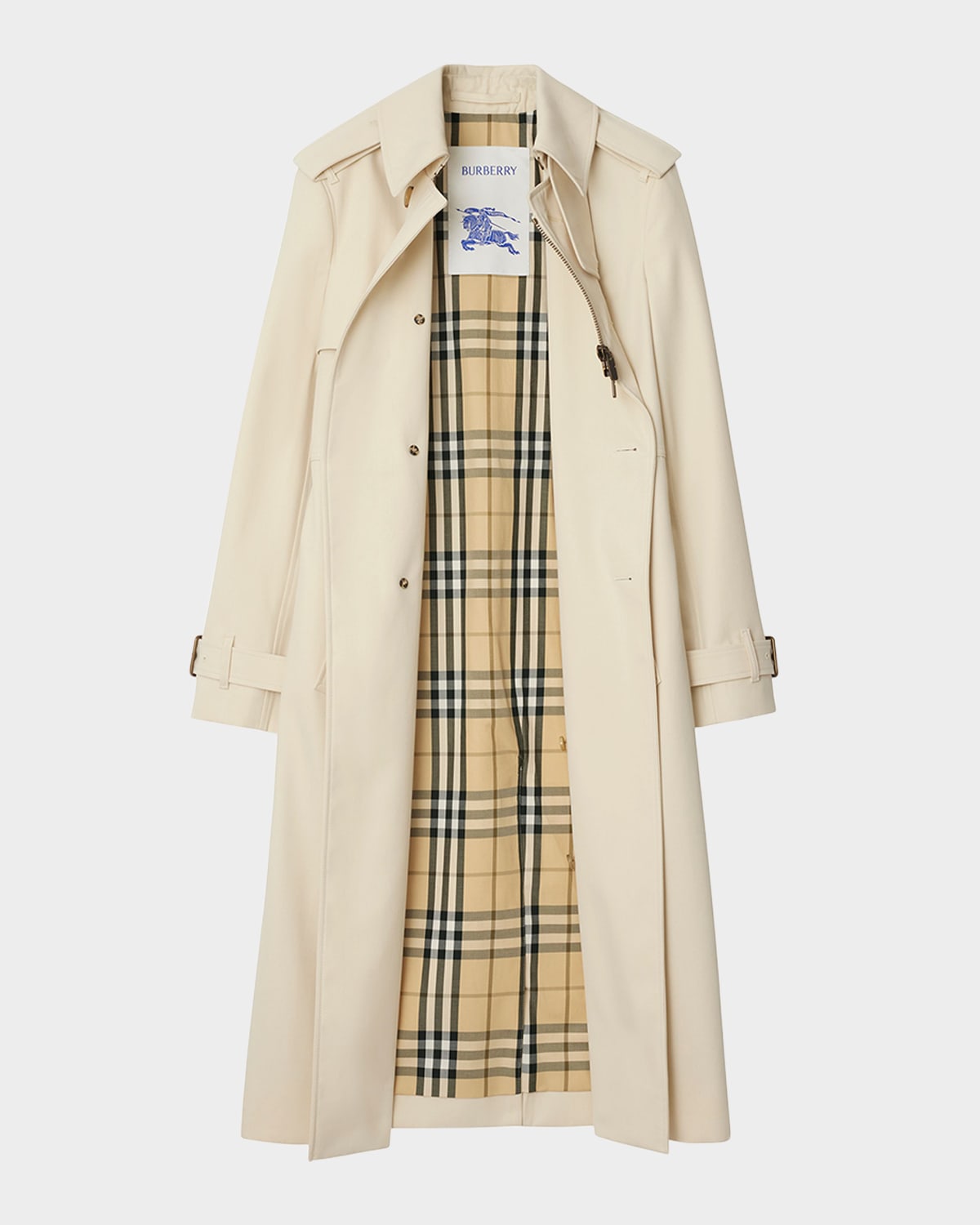 Burberry Zip-detail Belted Trench Coat In Alpine