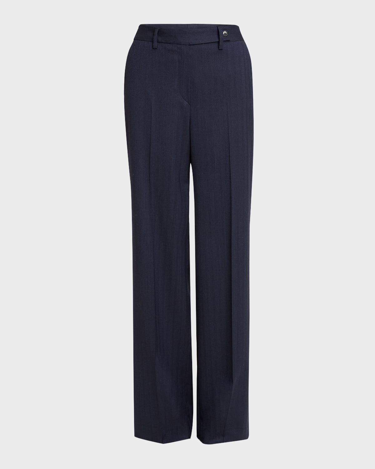 Kiton Virgin Wool Straight-leg Trousers In Navy