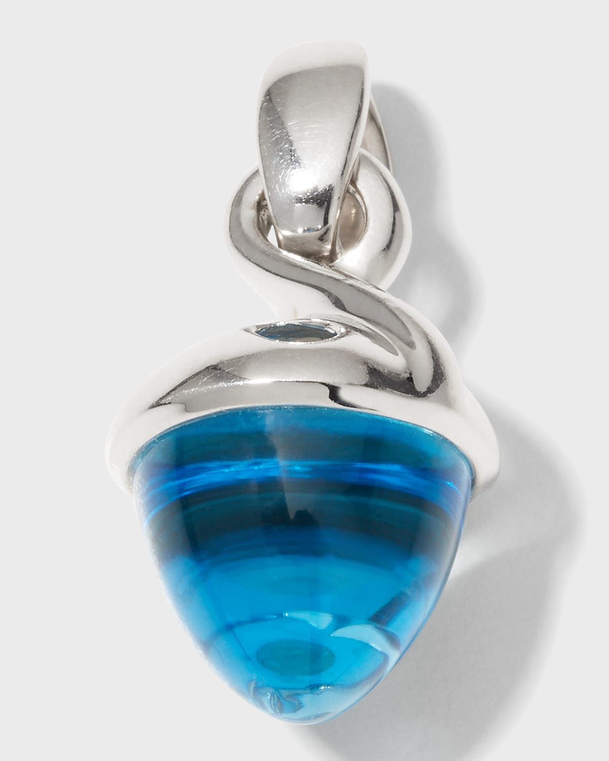 Mikado Bouquet Swiss Blue Topaz Pendant Enhancer in White Gold