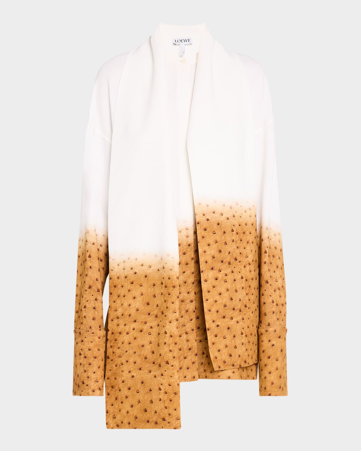 Loewe Camicia In Crepe Stampato Donna In White Mult