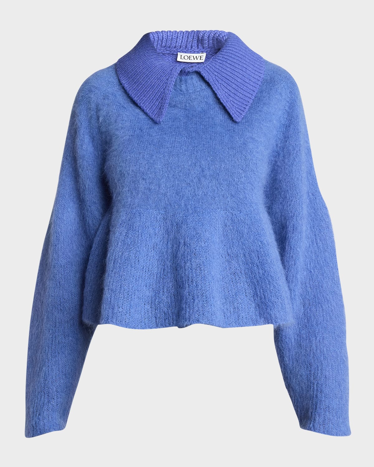 Shop Loewe Wool-blend Polo Sweater In Blue